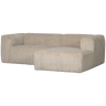 BEAN CHAISE LONGUE SOFA RIGHT RIB FABRIC TRAVERTIN