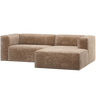 BEAN CHAISE LONGUE SOFA RIGHT CHENILLE VELVET TAUPE