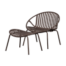 BRUCE GARDEN LOUNGE CHAIR + HOCKER PP/METAL PURPLE/BROWN