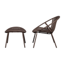 BRUCE GARDEN LOUNGE CHAIR + HOCKER PP/METAL PURPLE/BROWN