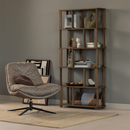 ARVE SWIVEL ARMCHAIR PRINTED FABRIC NATURAL MELANGE