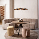 CHARLIE UPHOLSTERED STOOL CHECKERED PATTERN YELLOW