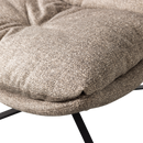 ARVE SWIVEL ARMCHAIR PRINTED FABRIC NATURAL MELANGE