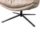 ARVE SWIVEL ARMCHAIR PRINTED FABRIC NATURAL MELANGE