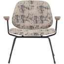 WOOOD - Aure Lænestol i Chenille - Beige/Sort
