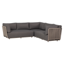 WOOOD - Sora Loungesofa - Metal og Polyesterreb Brun,269x269x73cm