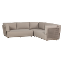 WOOOD - Sora Loungessofa - Metal og Polyesterreb, Sand, 269x269x73cm