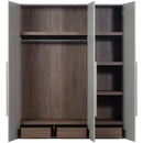 RENS 3-DOORS WARDROBE LONG HANDLE WALNUT/PEBBLE GREY [fsc]