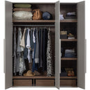 RENS 3-DOORS WARDROBE LONG HANDLE WALNUT/PEBBLE GREY [fsc]