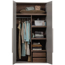 RENS 2-DOORS WARDROBE LONG HANDLE WALNUT/PEBBLE GREY [fsc]