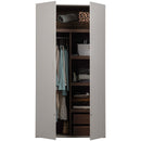 RENS 2-DOORS WARDROBE LONG HANDLE WALNUT/PEBBLE GREY [fsc]
