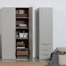 RENS 2-DOORS WARDROBE LONG HANDLE WALNUT/PEBBLE GREY [fsc]