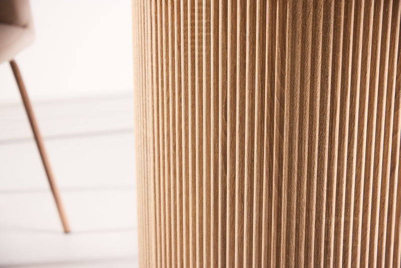 Vind Härön, Spisebord,ø120x75 cm - MDF Natur / Hærdet Glas FSC 100%