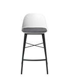 Whistler Barstol, Hvid med Grå Polstring