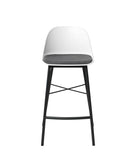 Whistler Barstol, Hvid med Grå Polstring