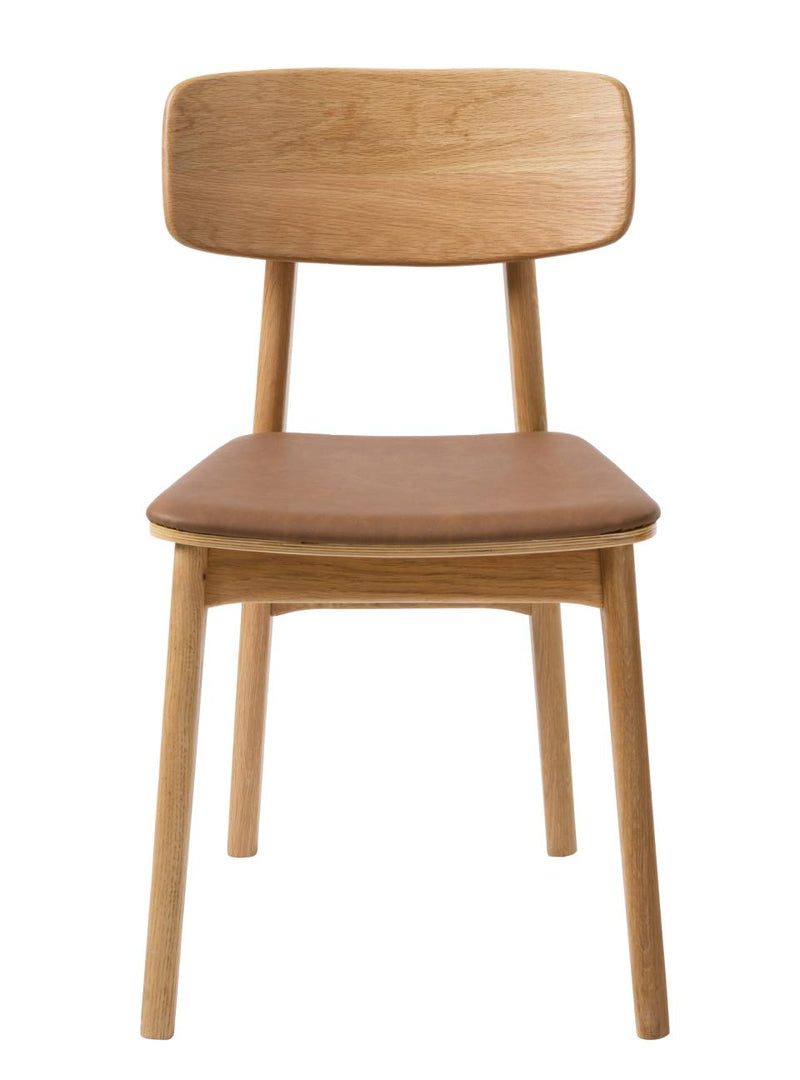 Livo Spisebordsstol, Tan PU, 46x55x82 cm, Sæt af 2