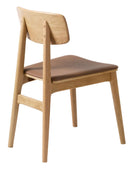 Livo Spisebordsstol, Tan PU, 46x55x82 cm, Sæt af 2