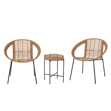 Bloomingville - Dudine Lounge Sæt, Polyrattan, Natur, 3 dele