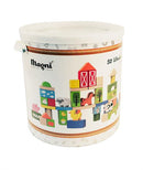 Magni - Klodser i opbevaringskasse - Bondegårdstema i stærke farver - 50 stk