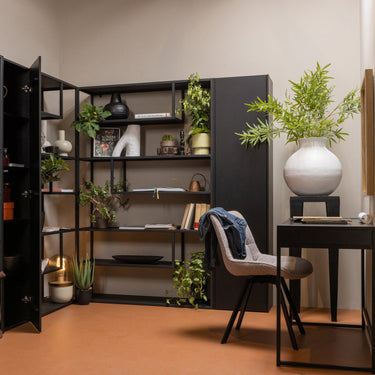 TEUN STORAGE CABINET PINE DEEP BLACK [fsc]
