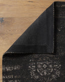 Nordal - GRAND vævet tæppe, 200 × 290 cm – mørkegrå/sort