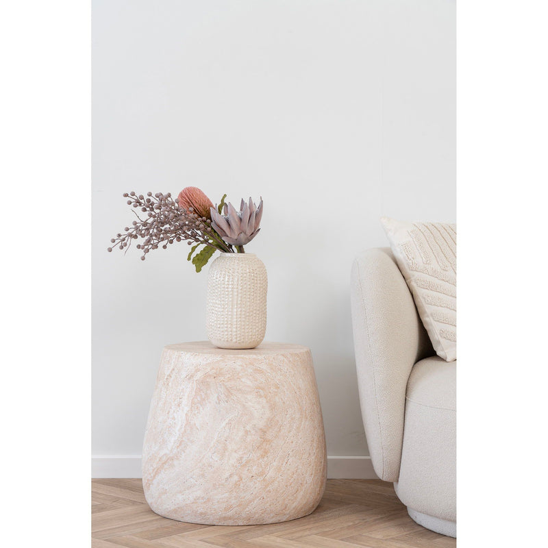 House Nordic - Bonn Sidebord, Natur, fiberclay, Ø47,5cm