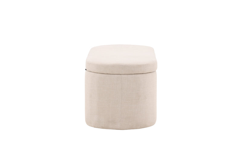Venture Home - Potenza puf med opbevaring – Offwhite polyester – 130×50×47 cm