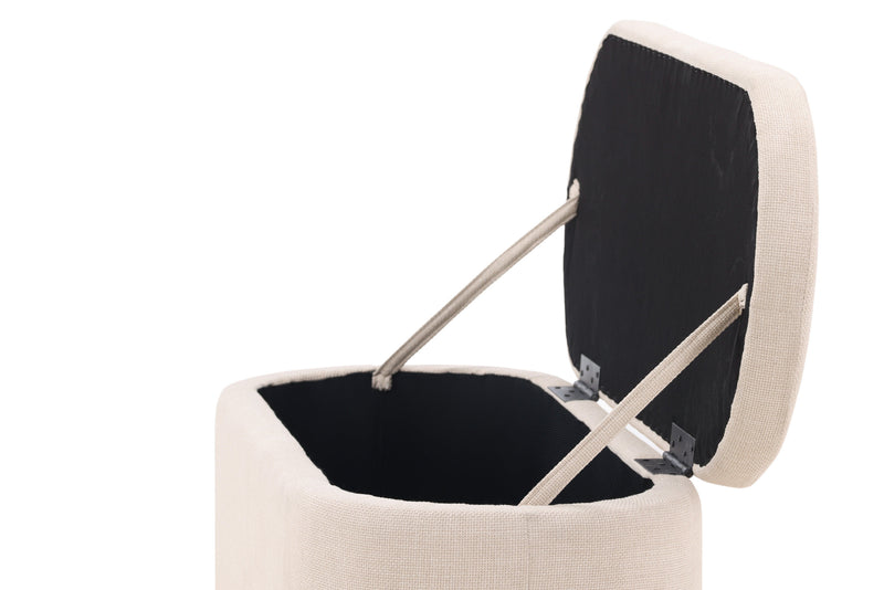 Venture Home - Potenza puf med opbevaring – Offwhite polyester – 130×50×47 cm