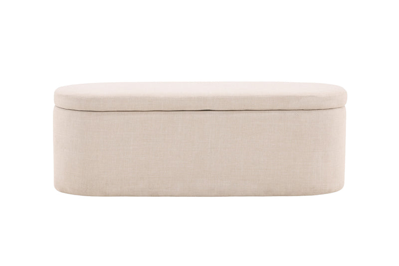 Venture Home - Potenza puf med opbevaring – Offwhite polyester – 130×50×47 cm