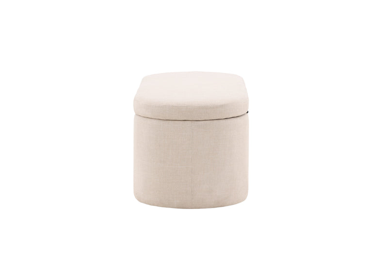 Venture Home - Potenza puf med opbevaring – Offwhite polyester – 130×50×47 cm