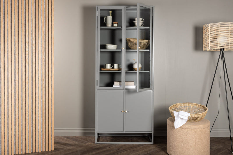 Venture Home - Bakal, Vitrineskab, Lysgrå metal, 190x80cm