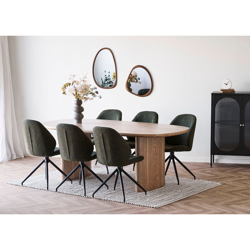House Nordic - Luxon Spejl i organisk form med trælook ramme 44x48 cm