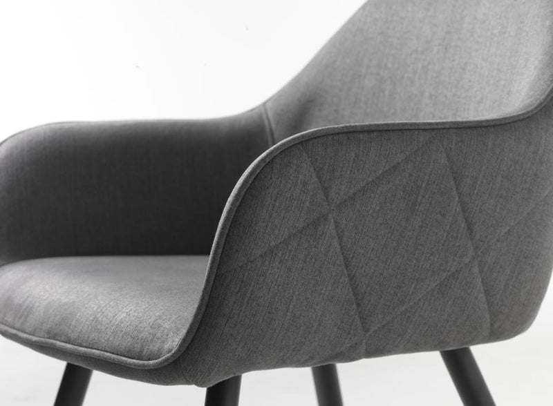 Minto stol, Grå, 60x65x84 cm, Sæt af 2