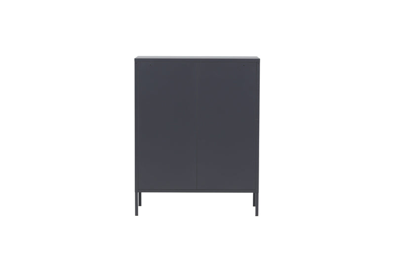 Venture Home Misha skab – Grå stål med netdøre – 80×102×40 cm