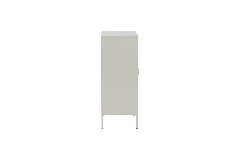 Venture Home Misha lavt skab – Hvid stål med netdøre – 80×102×40 cm