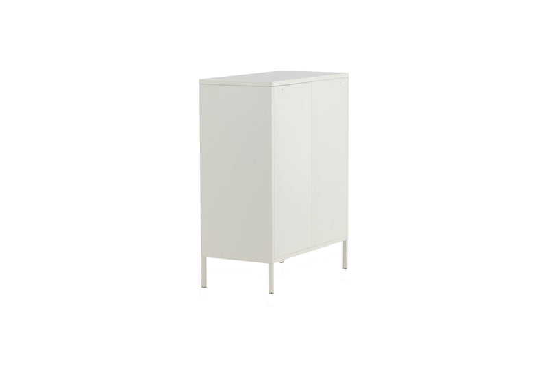 Venture Home Misha lavt skab – Hvid stål med netdøre – 80×102×40 cm