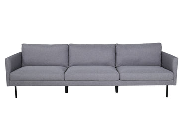 Venture Home - Zoom 3-personers sofa – Sort / Stålgrå stof – 260×80×78 cm