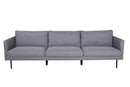 Venture Home - Zoom 3-personers sofa – Sort / Stålgrå stof – 260×80×78 cm