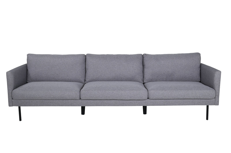 Venture Home - Zoom 3-personers sofa – Sort / Stålgrå stof – 260×80×78 cm