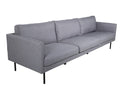 Venture Home - Zoom 3-personers sofa – Sort / Stålgrå stof – 260×80×78 cm