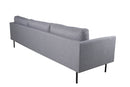 Venture Home - Zoom 3-personers sofa – Sort / Stålgrå stof – 260×80×78 cm