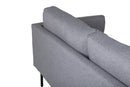 Venture Home - Zoom 3-personers sofa – Sort / Stålgrå stof – 260×80×78 cm