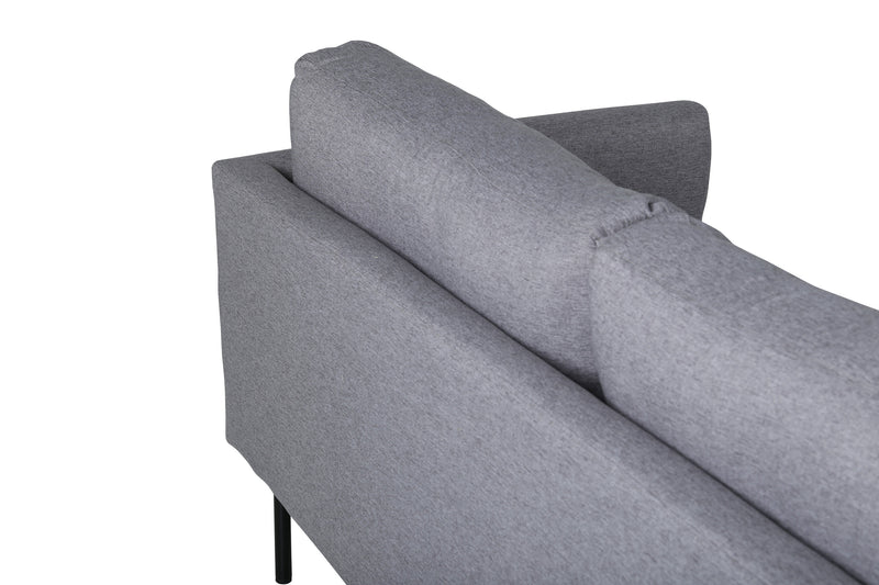 Venture Home - Zoom 3-personers sofa – Sort / Stålgrå stof – 260×80×78 cm