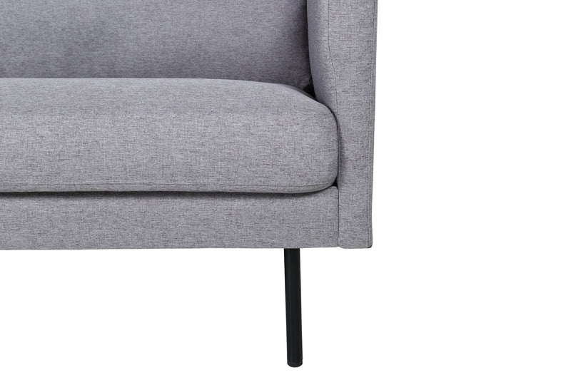 Venture Home - Zoom 3-personers sofa – Sort / Stålgrå stof – 260×80×78 cm