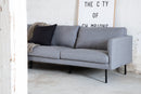 Venture Home - Zoom 3-personers sofa – Sort / Stålgrå stof – 260×80×78 cm
