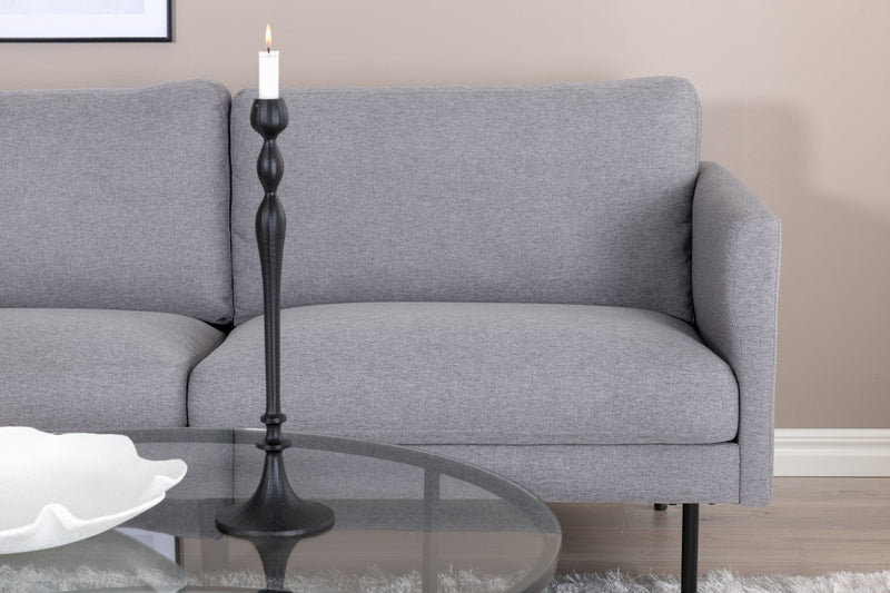 Venture Home Zoom 2-personers sofa – Sort / Stålgrå stof – 180×80×78 cm