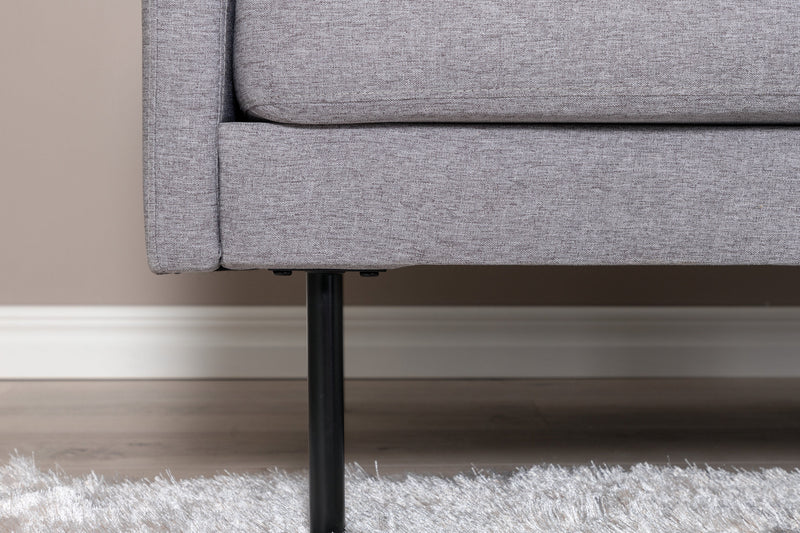 Venture Home Zoom 2-personers sofa – Sort / Stålgrå stof – 180×80×78 cm