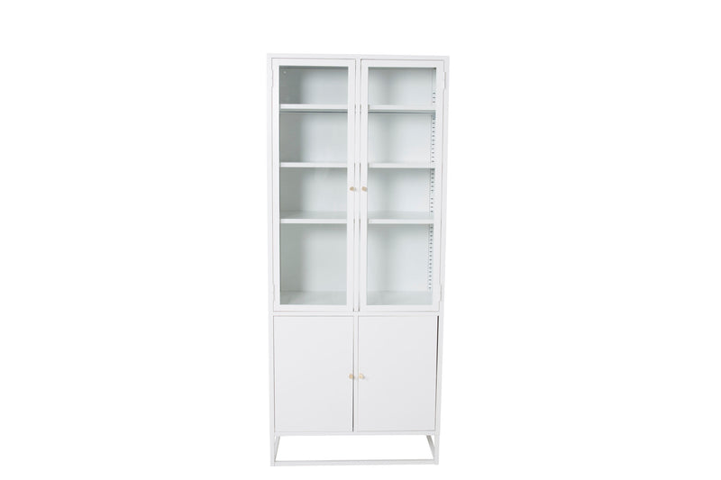 Venture Home - Bakal Vitrineskab, hvid metal, 190x80x41cm