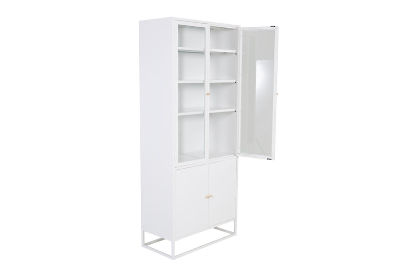 Venture Home - Bakal Vitrineskab, hvid metal, 190x80x41cm