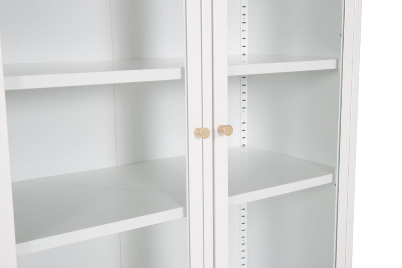 Venture Home - Bakal Vitrineskab, hvid metal, 190x80x41cm